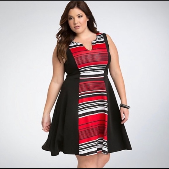 torrid Dresses & Skirts - Torrid Striped Scuba Skater Dress